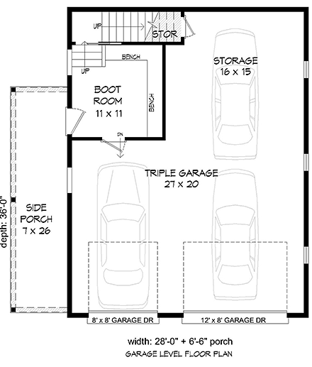 Garage Plan 51667 - 2 Car Garage Apartment First Level Plan