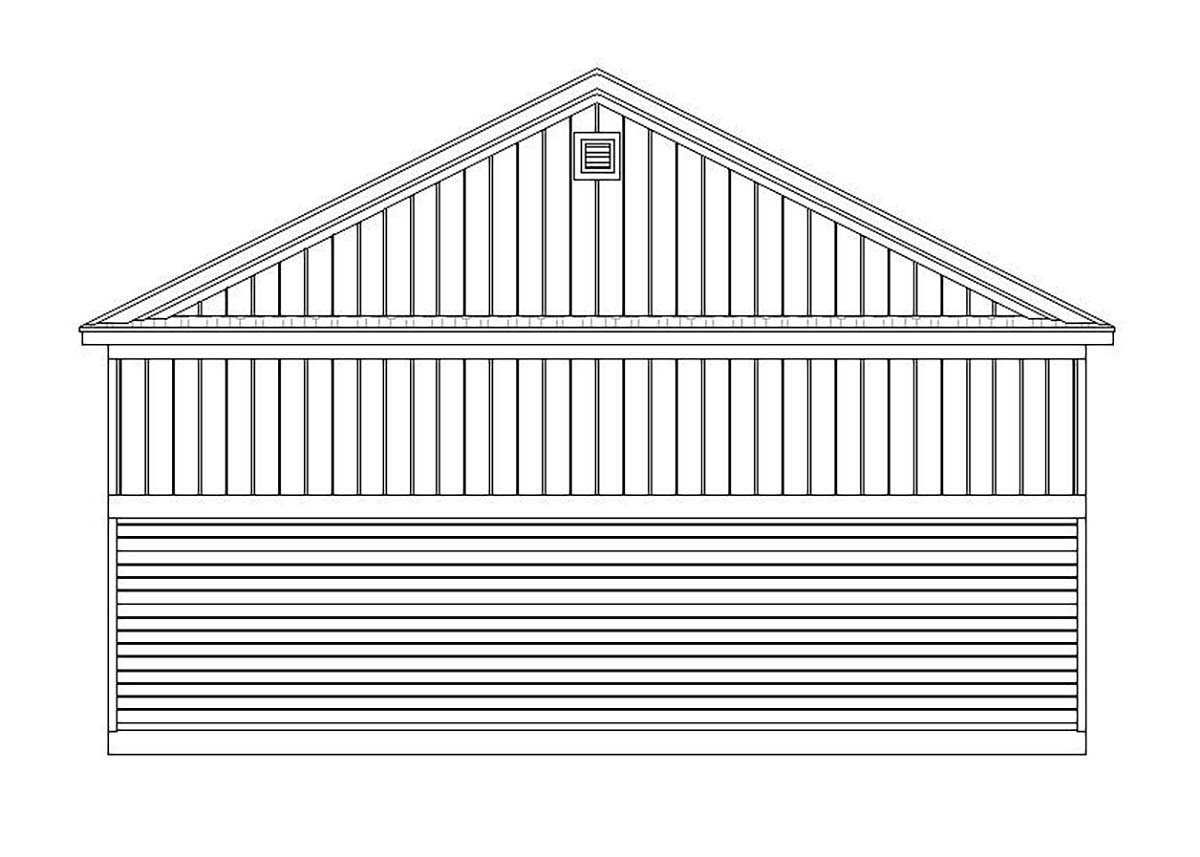 Cape Cod Contemporary Country Saltbox Traditional Rear Elevation of Plan 51668