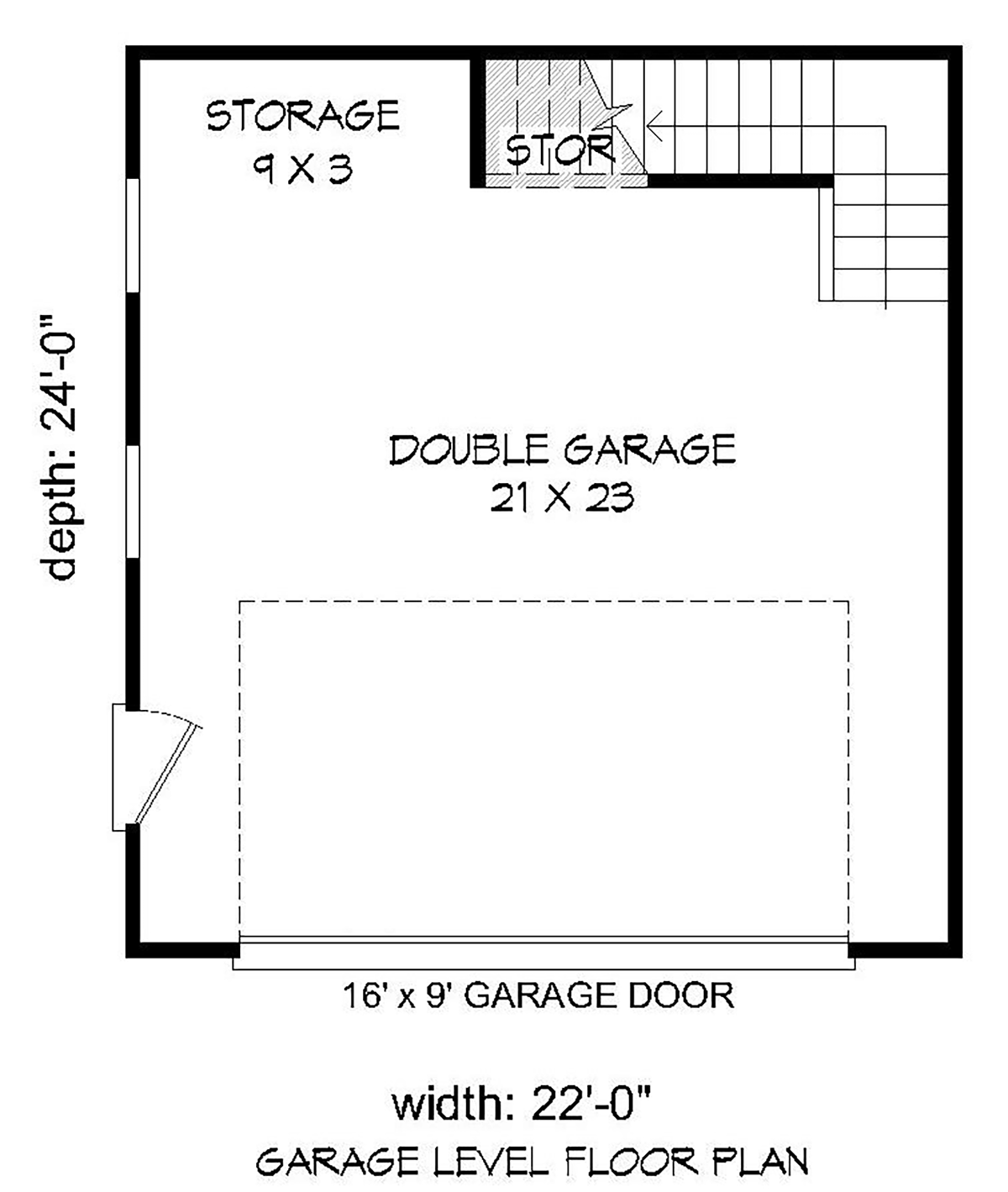 Garage Plan 51669 - 2 Car Garage Level One