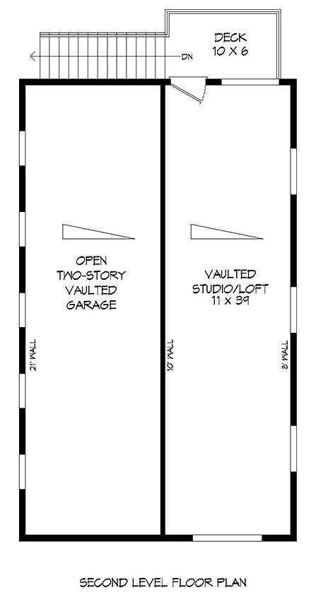 Garage Plan 51674 - 2 Car Garage Second Level Plan