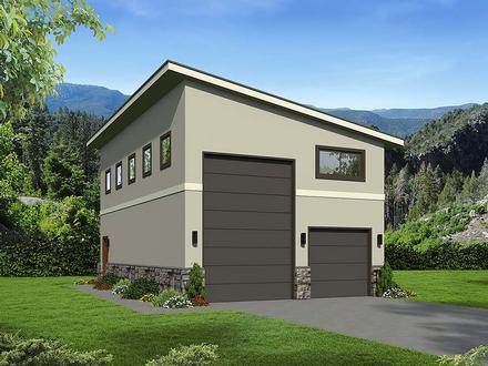 Contemporary Modern Elevation of Plan 51674