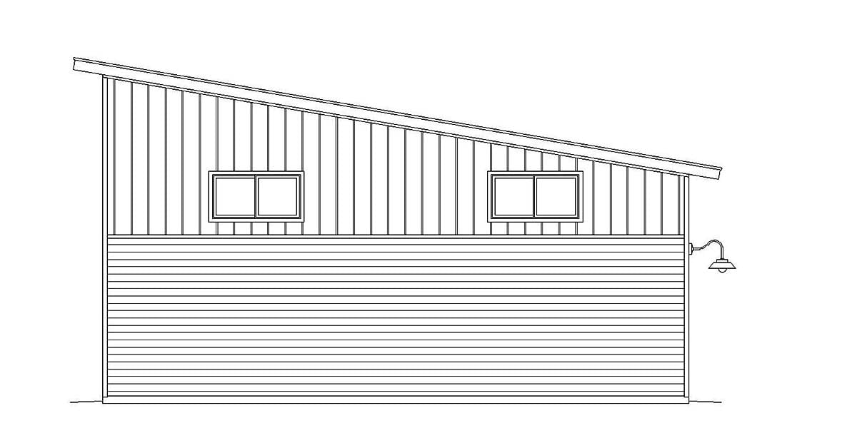 Cape Cod Coastal Contemporary Modern Saltbox Rear Elevation of Plan 51675