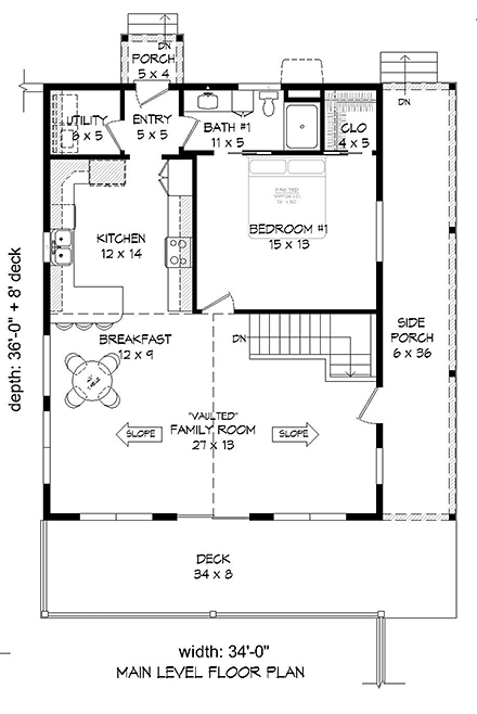 House Plan 51676 First Level Plan