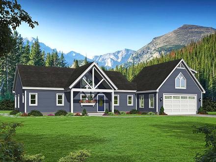 Country Ranch Traditional Elevation of Plan 51679