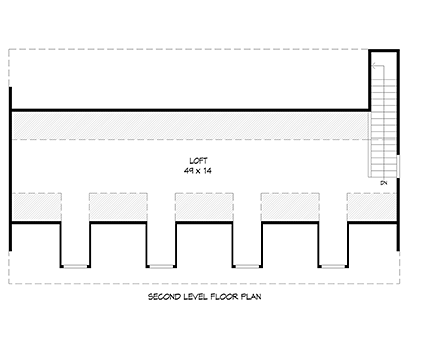 Garage Plan 51682 - 4 Car Garage Second Level Plan