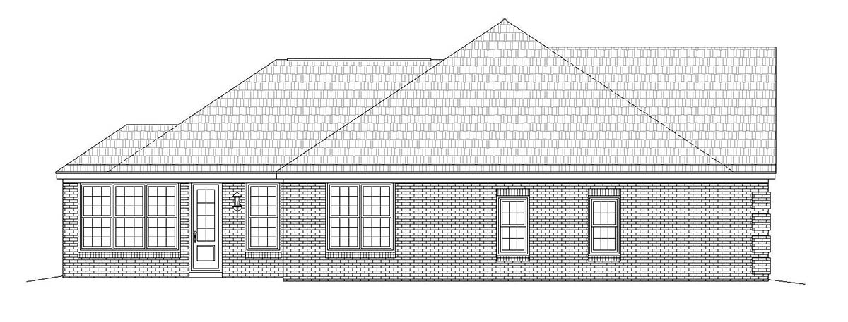 Country, Ranch, Traditional Plan with 2098 Sq. Ft., 3 Bedrooms, 3 Bathrooms, 2 Car Garage Picture 3