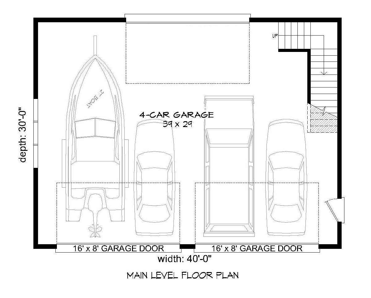 Garage Plan 51690 - 4 Car Garage Level One