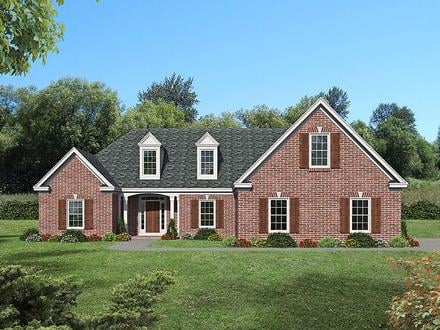 Bungalow Colonial Country Craftsman European Farmhouse French Country Ranch Traditional Elevation of Plan 51694