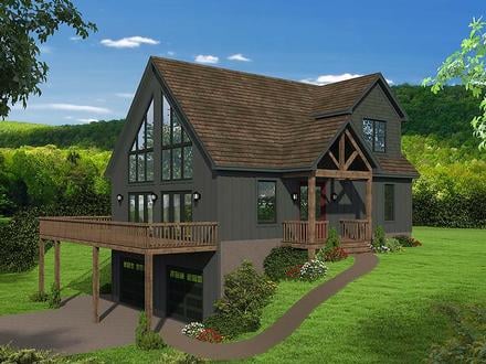 Contemporary, Country, Craftsman House Plan 51696 with 3 Beds, 2 Baths, 2 Car Garage