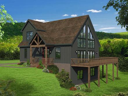 Contemporary Country Traditional Elevation of Plan 51697