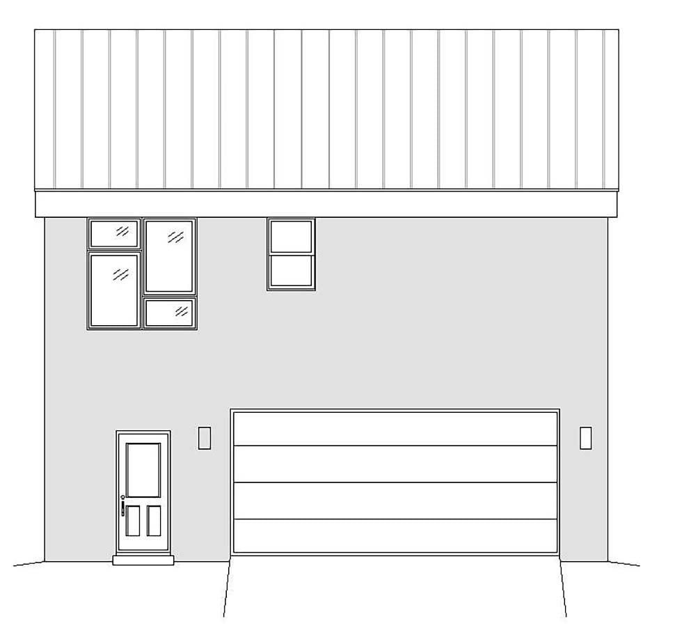 Coastal Contemporary Modern Rear Elevation of Plan 51698