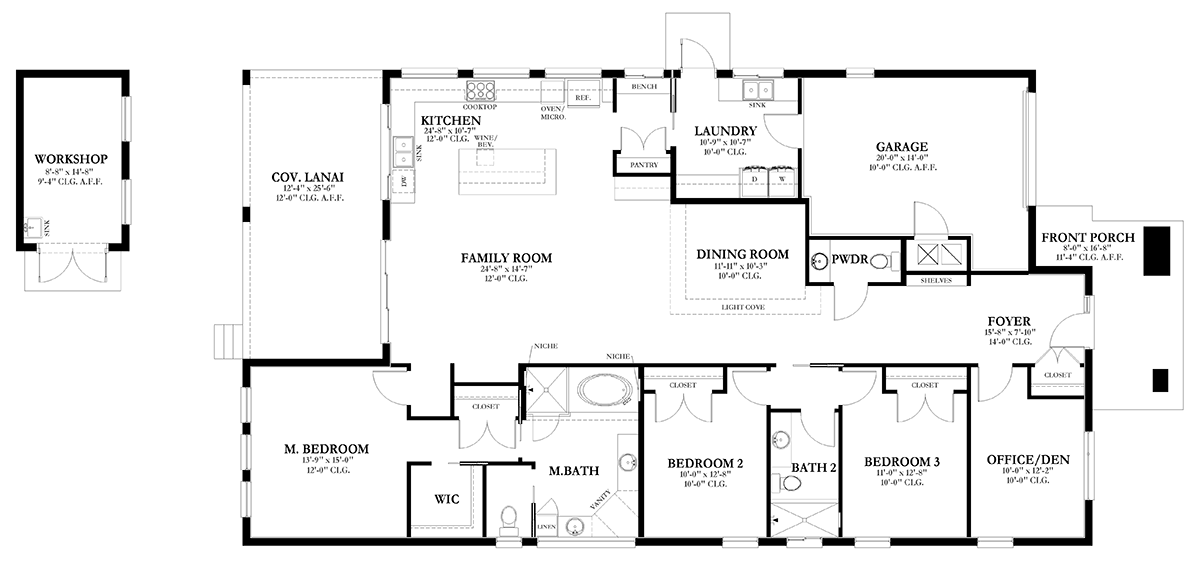 Bungalow Contemporary Craftsman Modern Level One of Plan 51706