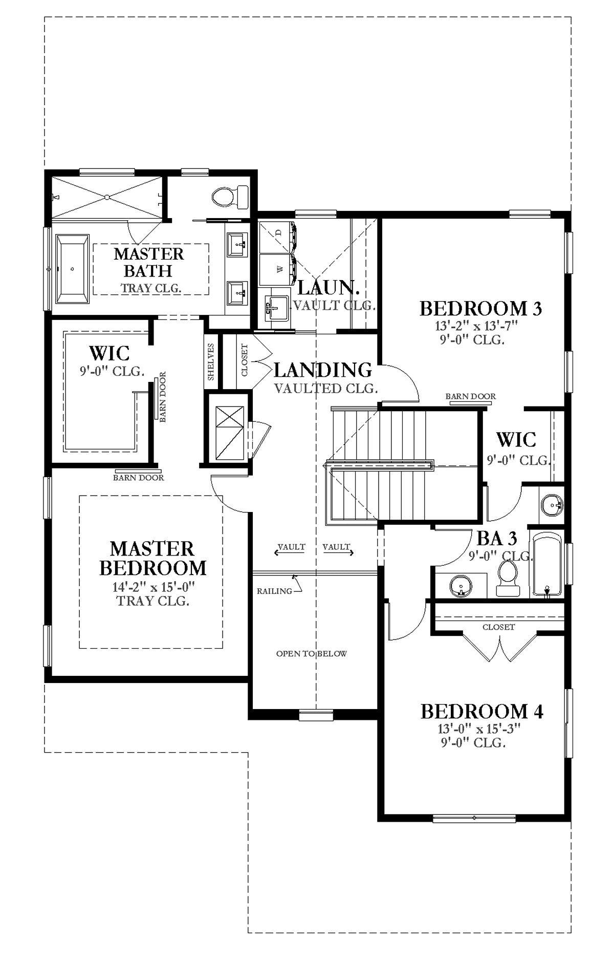 Coastal Country Farmhouse Level Two of Plan 51707