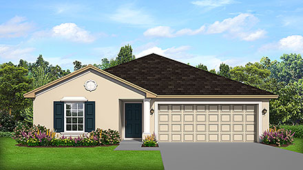 Bungalow Country Craftsman Florida Mediterranean Elevation of Plan 51713