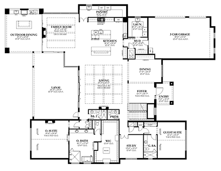 House Plan 51719 First Level Plan