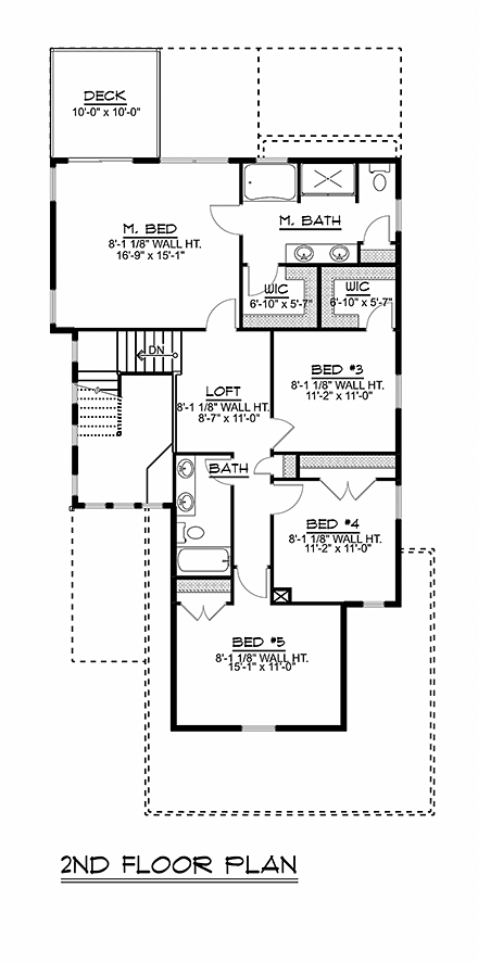 House Plan 51800 Second Level Plan