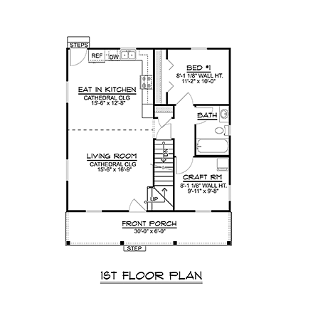 House Plan 51802 First Level Plan