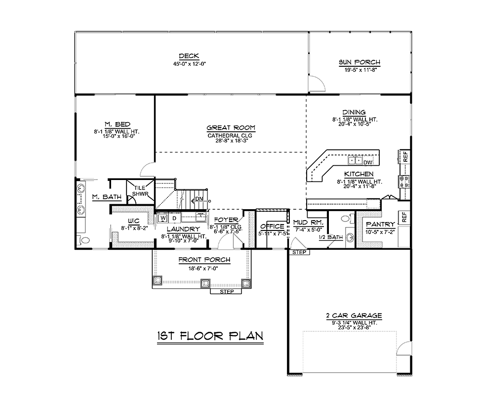 Country Craftsman Ranch Level One of Plan 51803