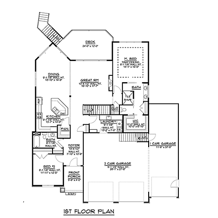 House Plan 51804 First Level Plan