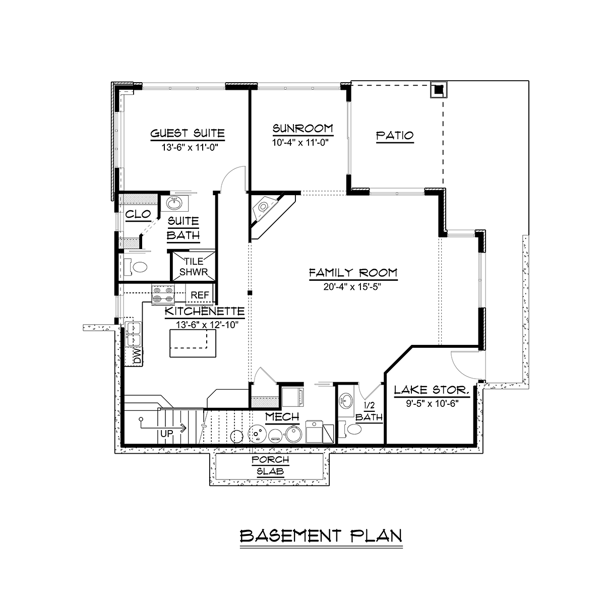 Bungalow Cottage Lower Level of Plan 51808