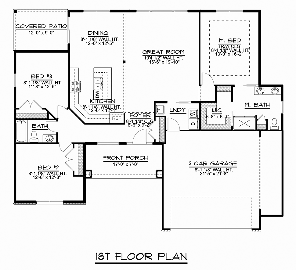 Bungalow Country Craftsman Traditional Level One of Plan 51813