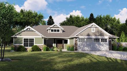 Bungalow Country Craftsman Traditional Elevation of Plan 51813