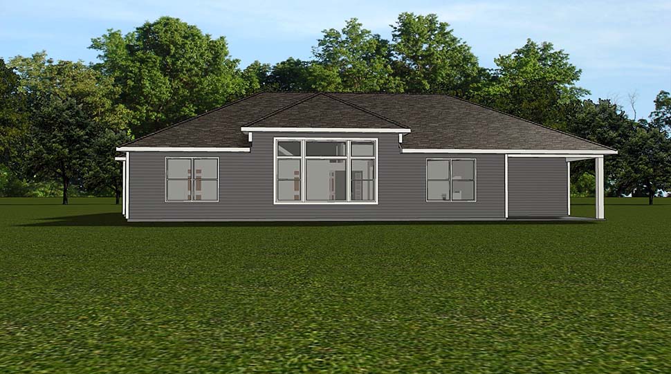 Bungalow Country Craftsman Traditional Rear Elevation of Plan 51813