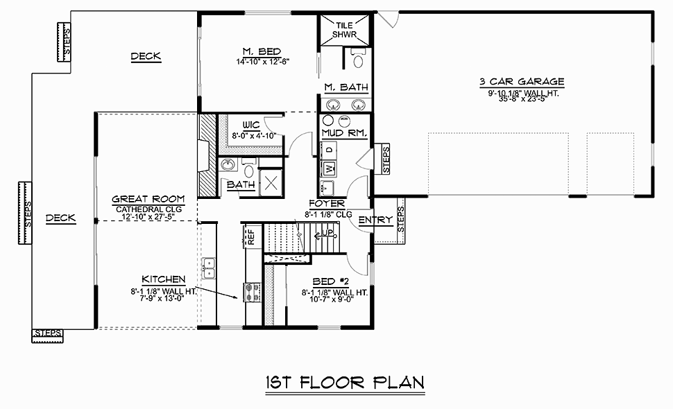 A-Frame Bungalow Coastal Cottage Craftsman Tudor Level One of Plan 51817