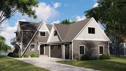 A-Frame Bungalow Coastal Cottage Craftsman Tudor Elevation of Plan 51817