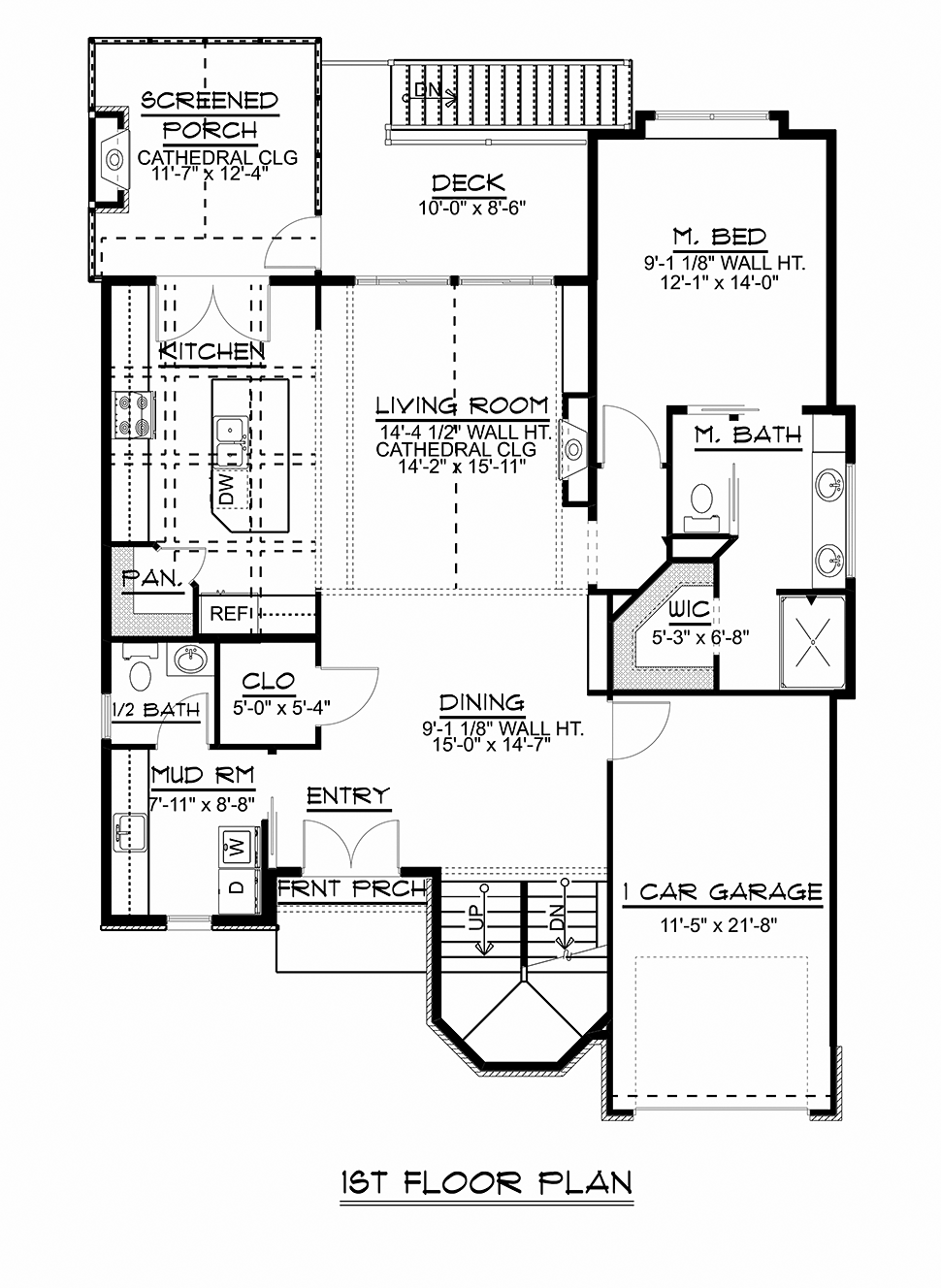 Bungalow Coastal Cottage Country Craftsman Traditional Tudor Level One of Plan 51818