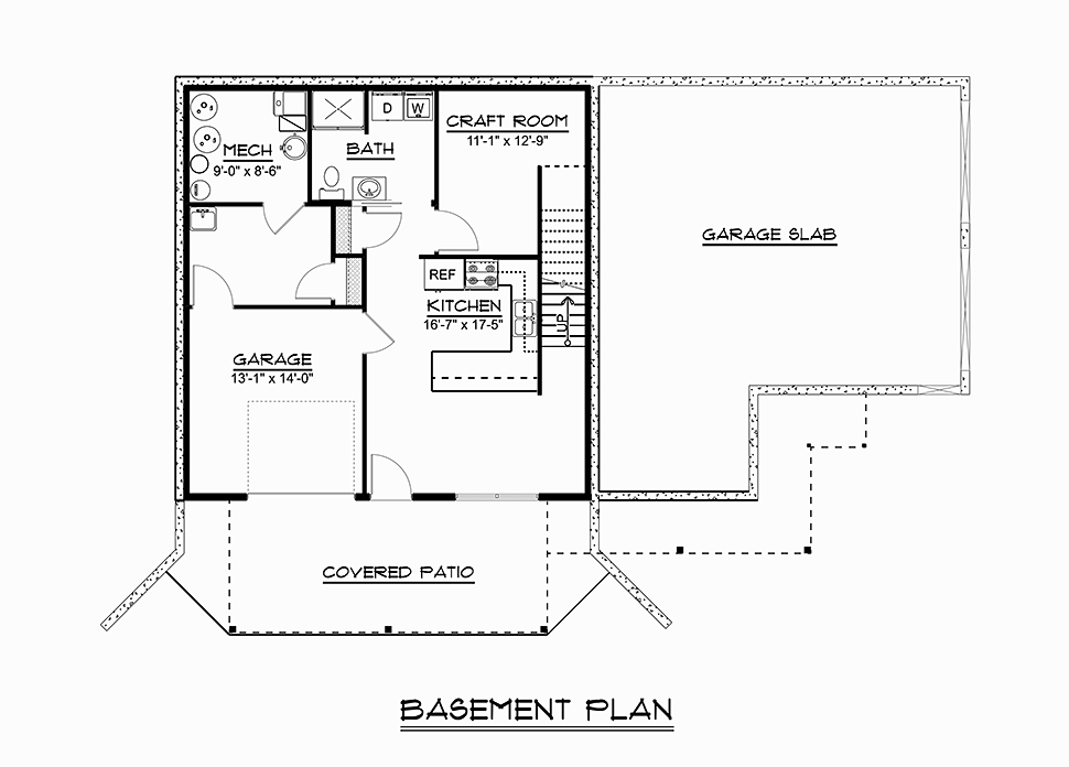 Ranch Lower Level of Plan 51823