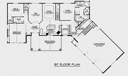 House Plan 51824 First Level Plan