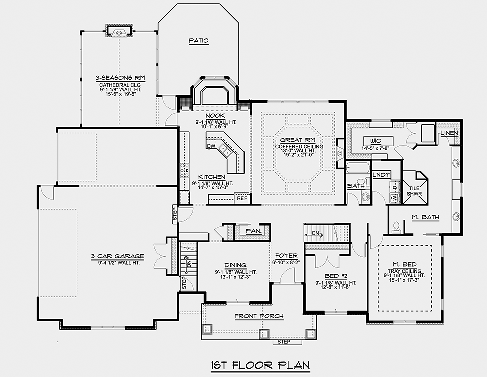 Country Craftsman Ranch Level One of Plan 51825