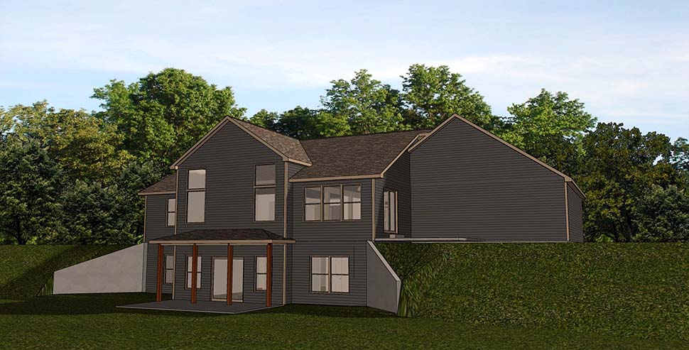 Country Traditional Rear Elevation of Plan 51827