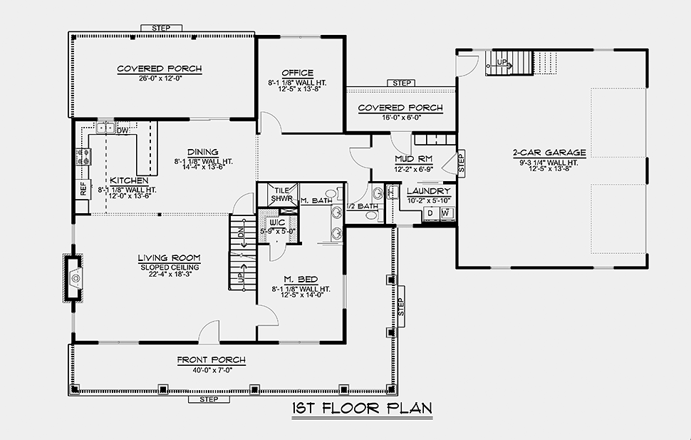 Country Farmhouse Southern Level One of Plan 51834