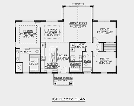 House Plan 51836 First Level Plan