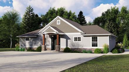 Craftsman Ranch Traditional Elevation of Plan 51836