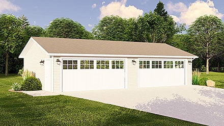 Garage Plan 51837 - 4 Car Garage Elevation