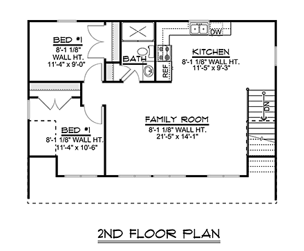 Garage Plan 51844 - 3 Car Garage Apartment Second Level Plan