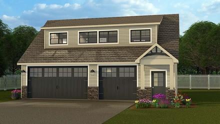 Garage Plan 51844 - 3 Car Garage Apartment Elevation