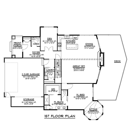 House Plan 51845 First Level Plan
