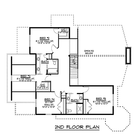 House Plan 51845 Second Level Plan