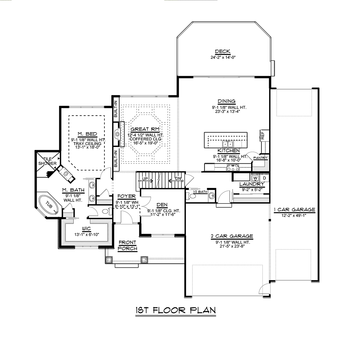 Craftsman Ranch Traditional Level One of Plan 51847