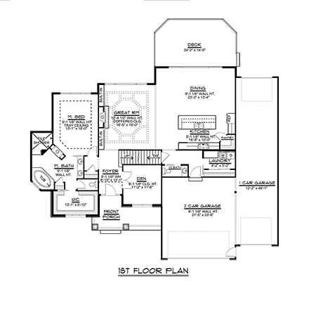 House Plan 51847 First Level Plan