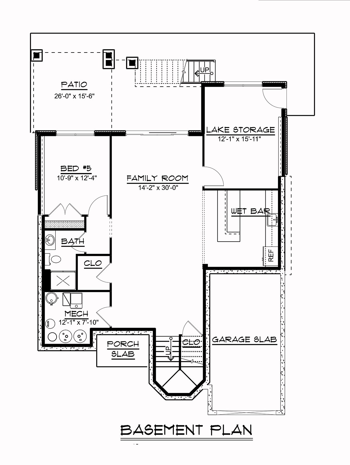 Bungalow Coastal Cottage Craftsman Lower Level of Plan 51848