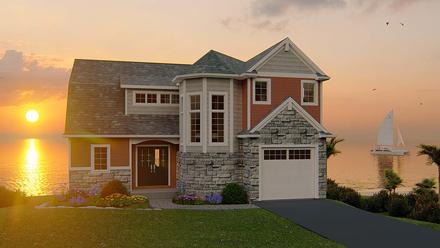 Bungalow Coastal Cottage Craftsman Elevation of Plan 51848