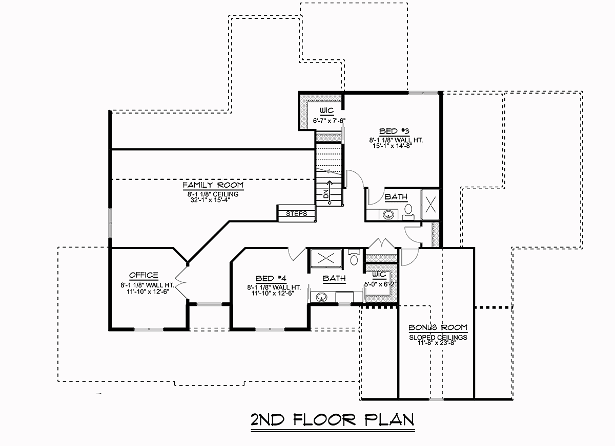 Country Craftsman Ranch Traditional Level Two of Plan 51849