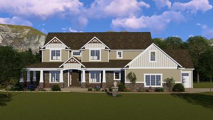 Country Craftsman Ranch Traditional Elevation of Plan 51849