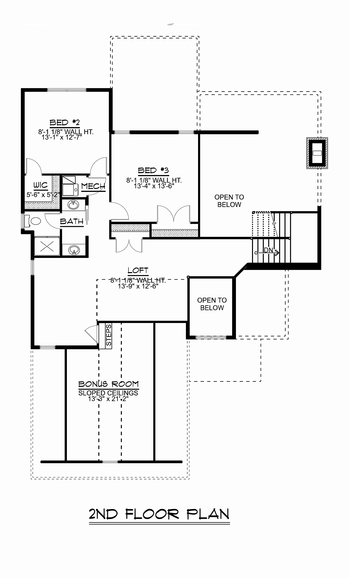 Bungalow Cottage Craftsman Traditional Level Two of Plan 51851