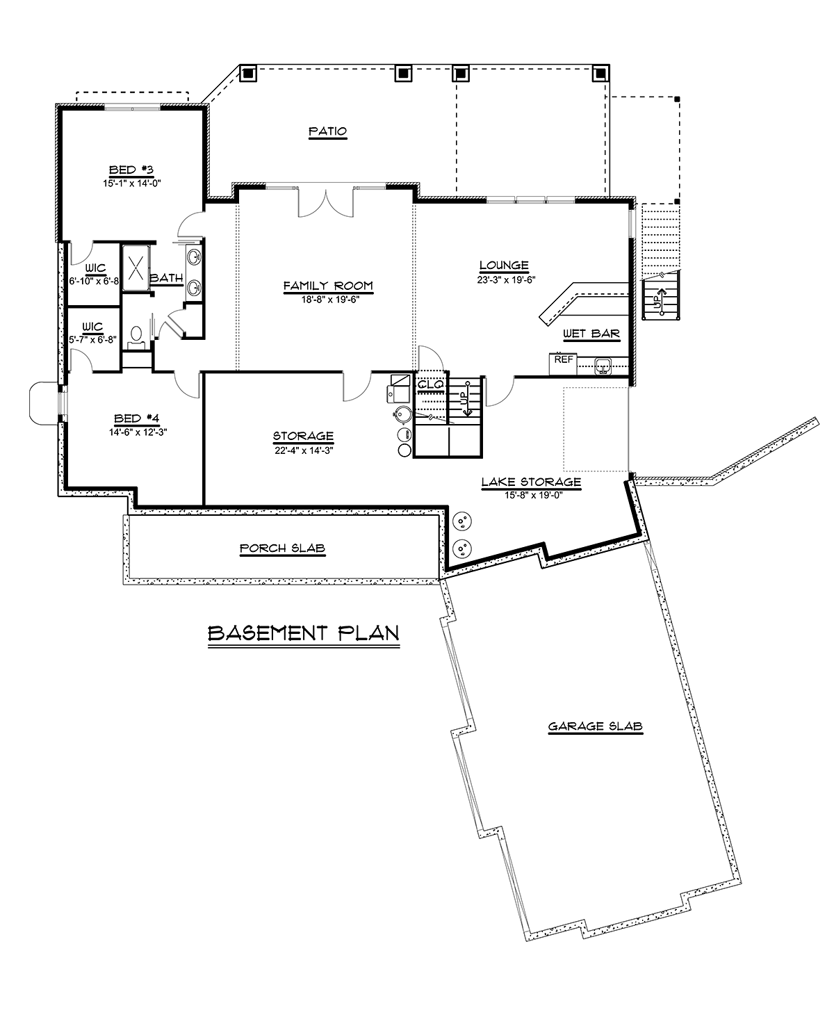 Country Craftsman Ranch Lower Level of Plan 51854